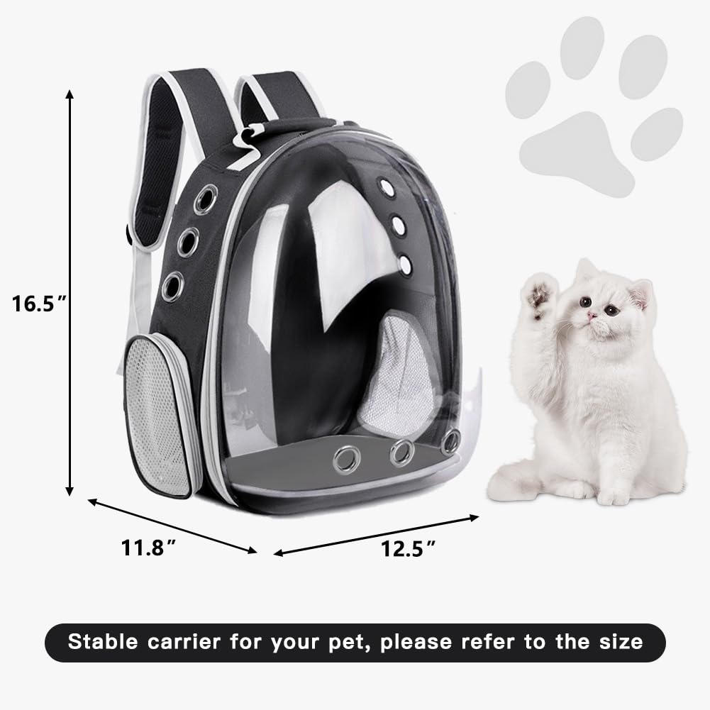Pet Backpack Carrier with Clear Front and Harness H2214