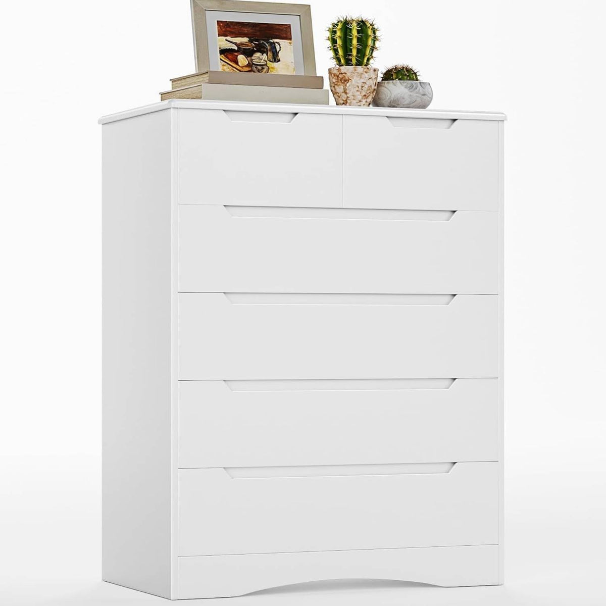 White 6 Drawer Dresser C873652