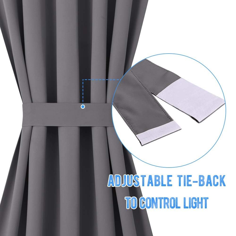 Grey Blackout Thermal Insulated Curtains O4131