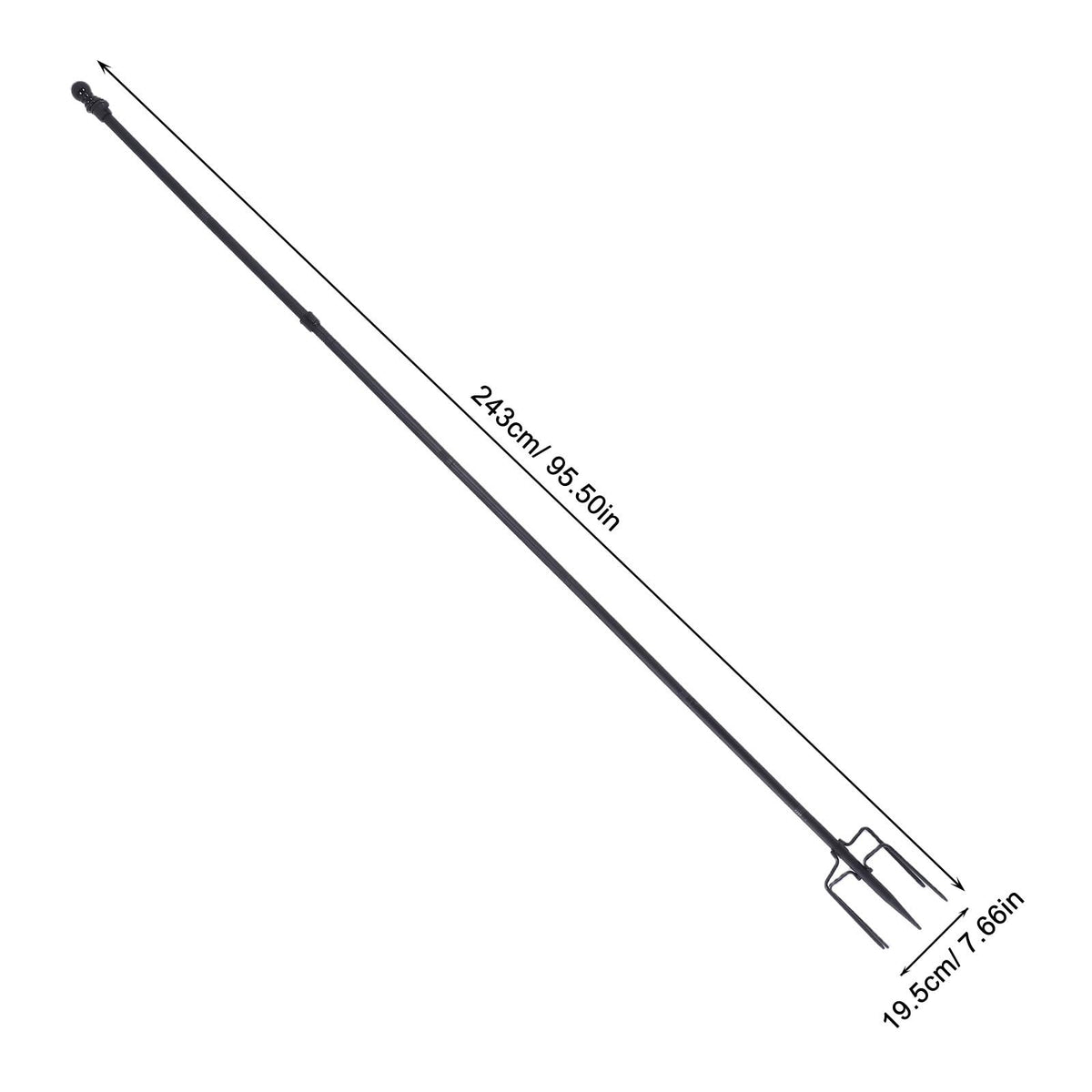 Stainless Steel Flag Pole Holder with 5 Prongs S452