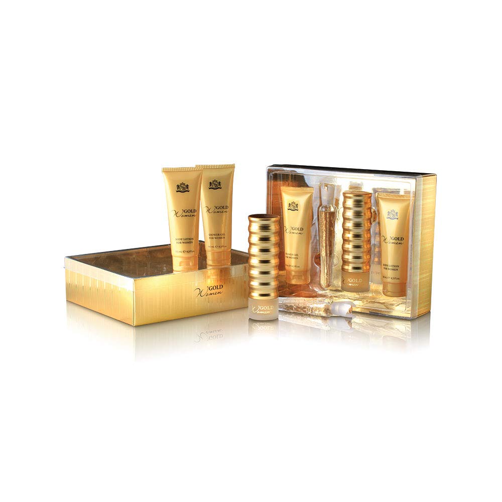 4 Pc Gift Set 3.3oz EDP Spray 0.5oz EDP Spray 4.3oz Shower Gel 4.3oz Body Lotion C3223