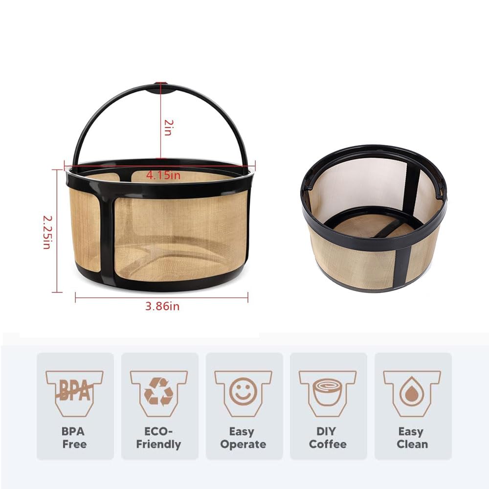 Reusable 8-12 Cup Basket Coffee Filter 2 Pack BPA Free O925725