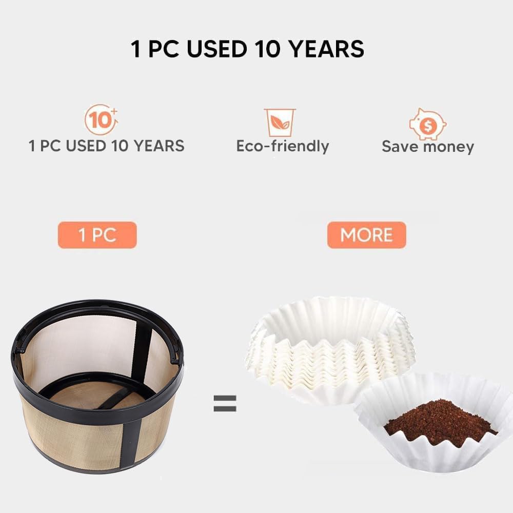 Reusable 8-12 Cup Basket Coffee Filter 2 Pack BPA Free O925725