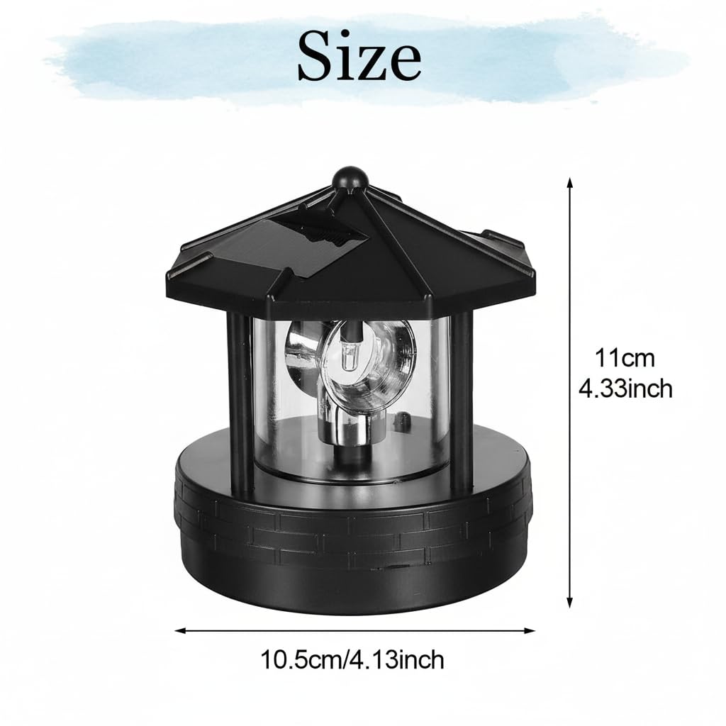 Solar Lighthouse Lamp with Rotating Beacon IP44 Waterproof LED Light N208