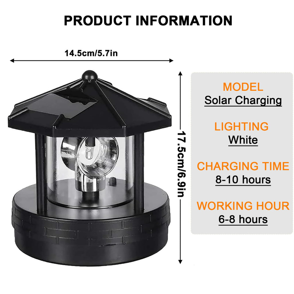 Solar Lights Outdoor LED Rotating Lighthouse Lamp O743