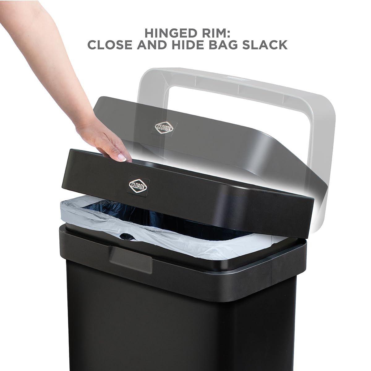 Slim Open Top Stainless Steel Trash Can, Matte Black, 13 Gal / 50L X702