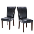 High Back Upholstered Dining Chairs Set of 2 Black F5990