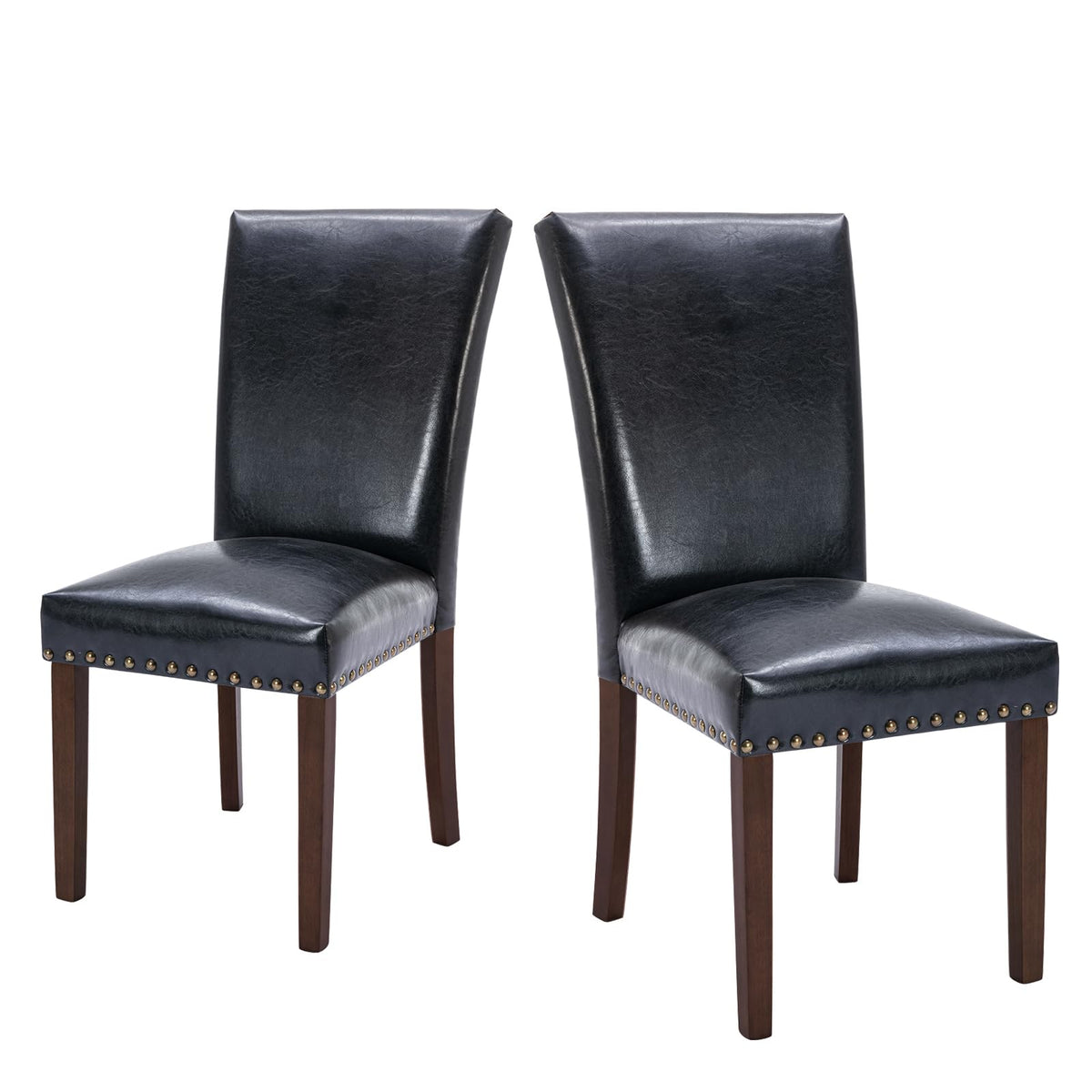 High Back Upholstered Dining Chairs Set of 2 Black F5990