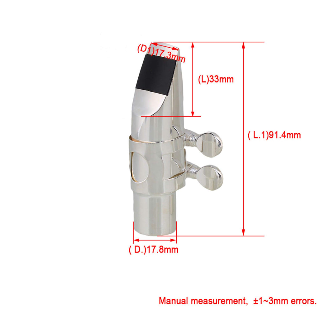 Silver Brass Alto Saxophone Mouthpiece with Cap Ligature N27322