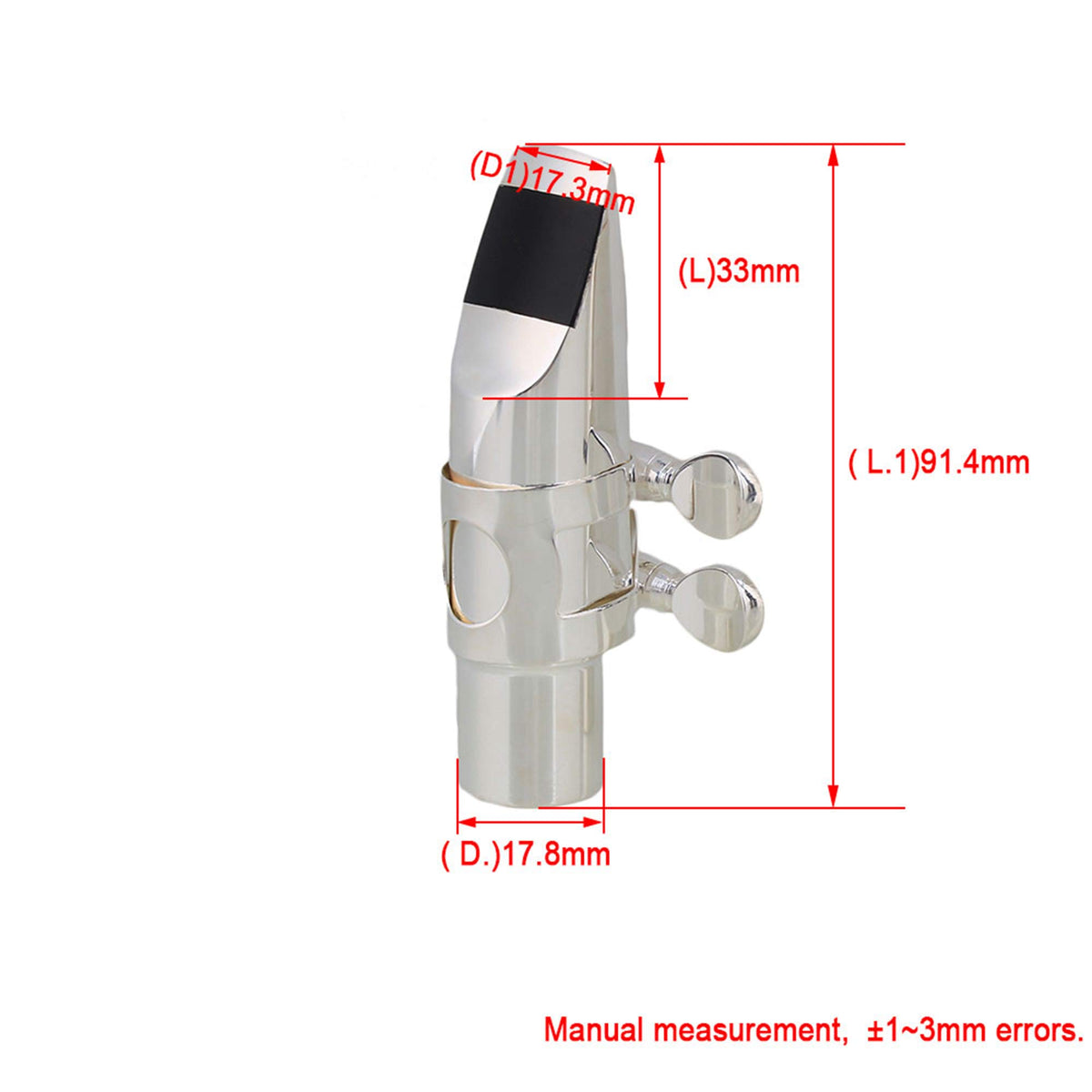 Silver Brass Alto Saxophone Mouthpiece with Cap Ligature N27322