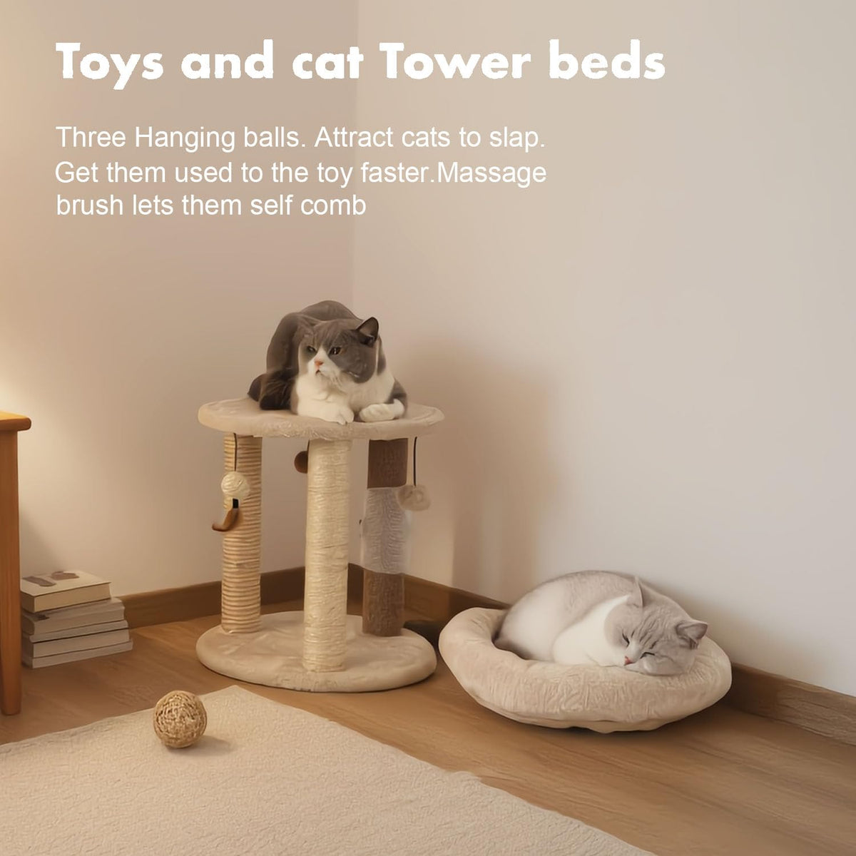 Small Cat Tree with Scratching Post and Soft Bed T717