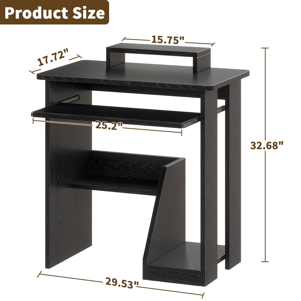 30 Inch Computer Desk with Keyboard Tray B600687