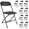 Black Plastic Folding Chairs, 10 Pack E471