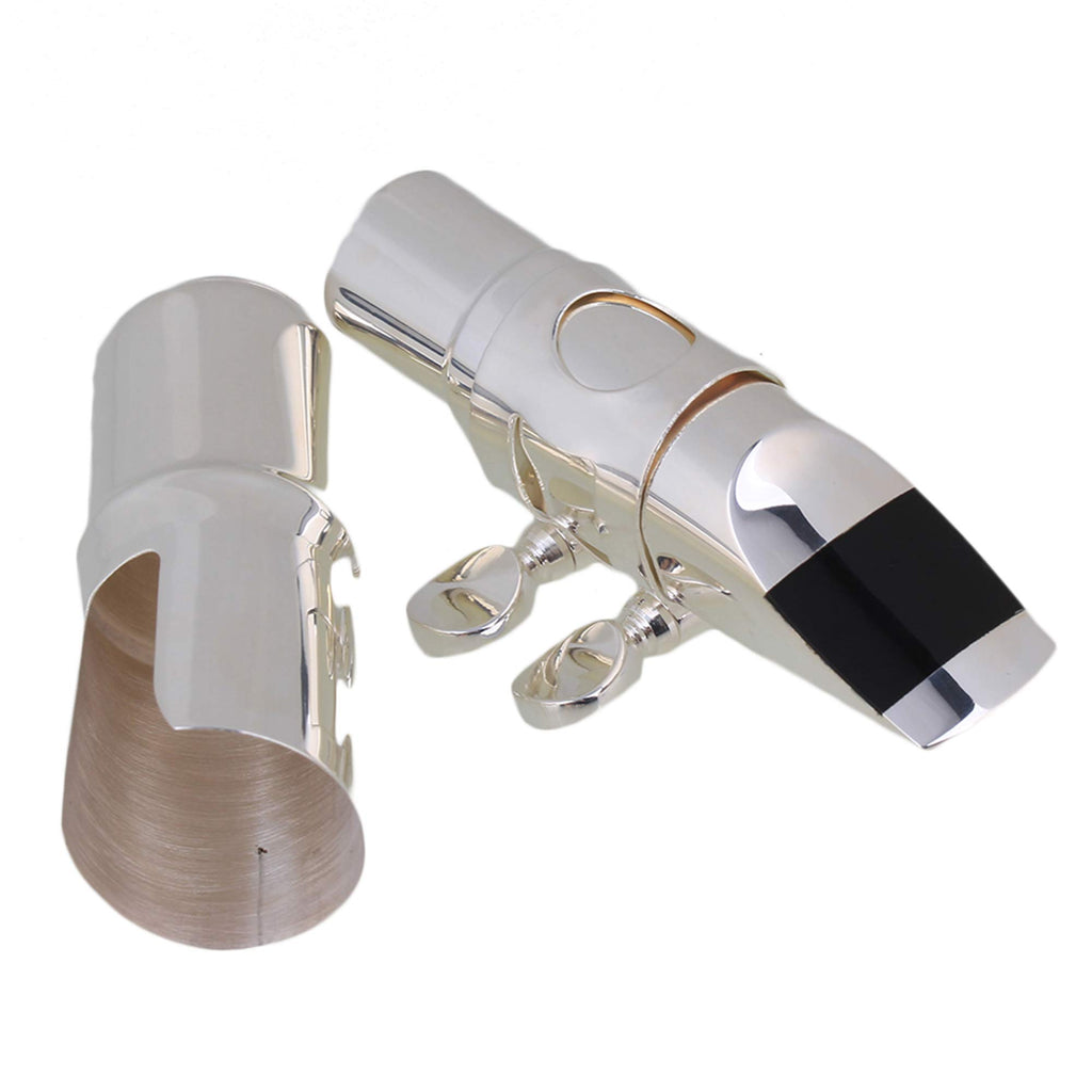 Silver Brass Alto Saxophone Mouthpiece with Cap Ligature N27322