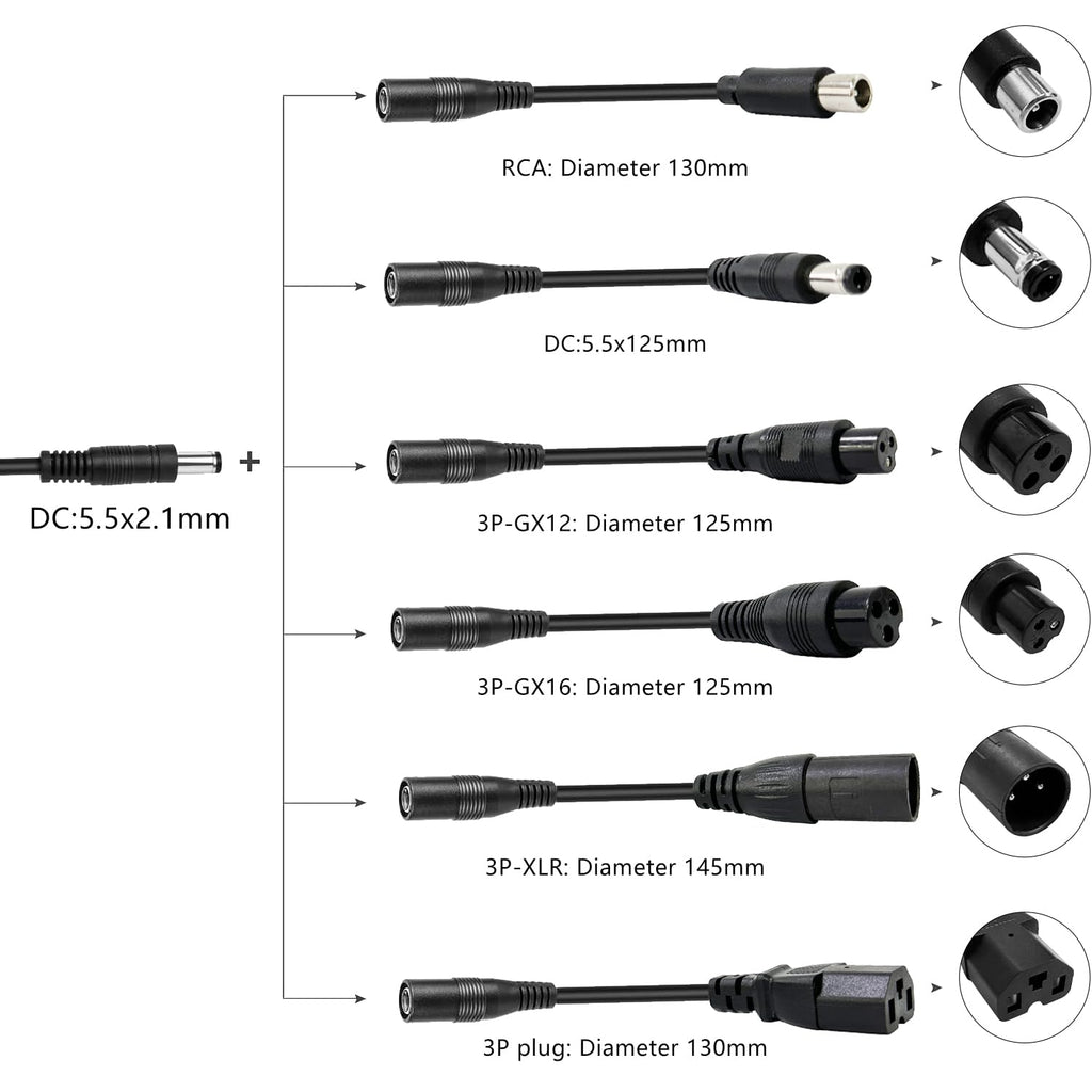 54.6V 3A Electric Scooter Charger 6 in 1 Plugs B76843