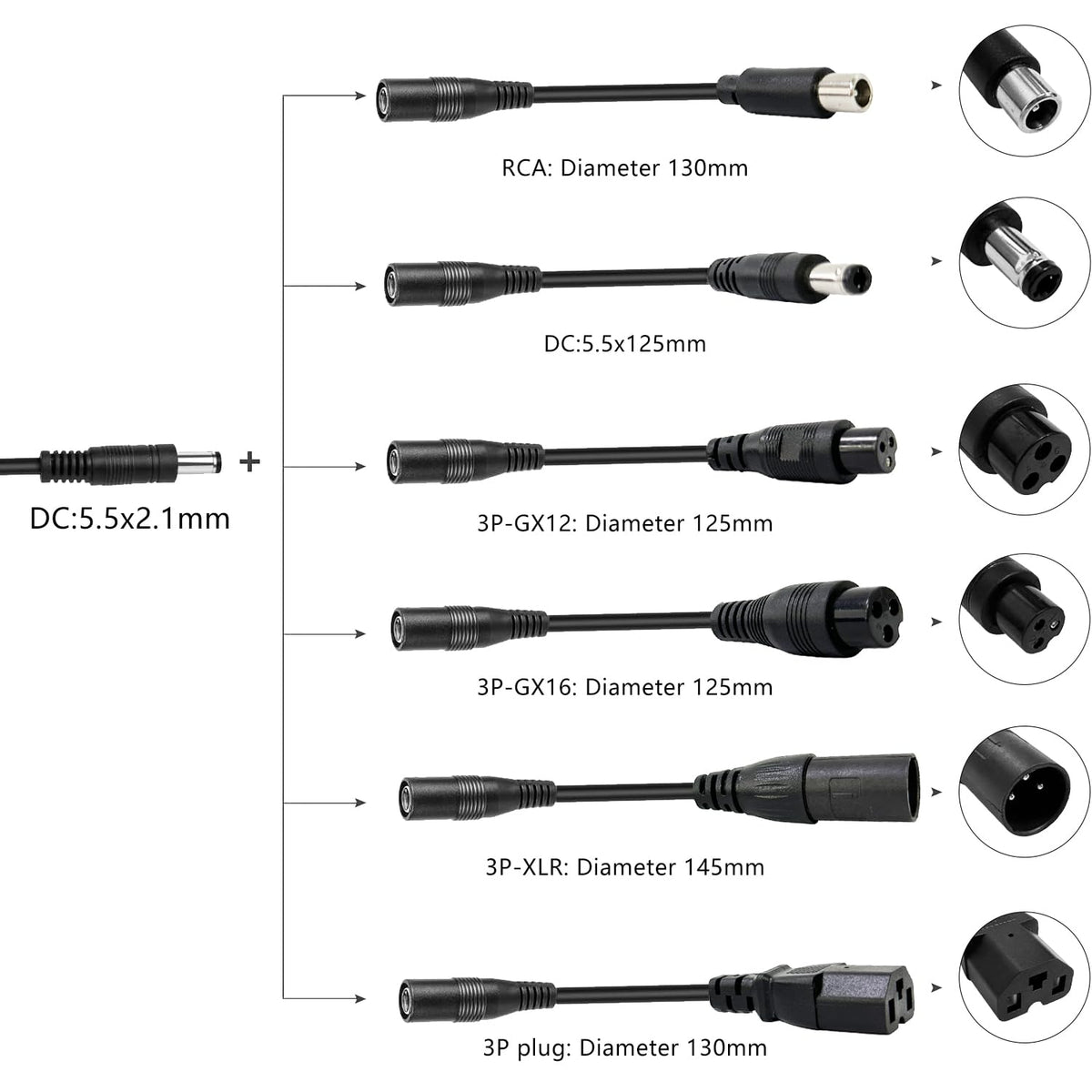 54.6V 3A Electric Scooter Charger 6 in 1 Plugs B76843