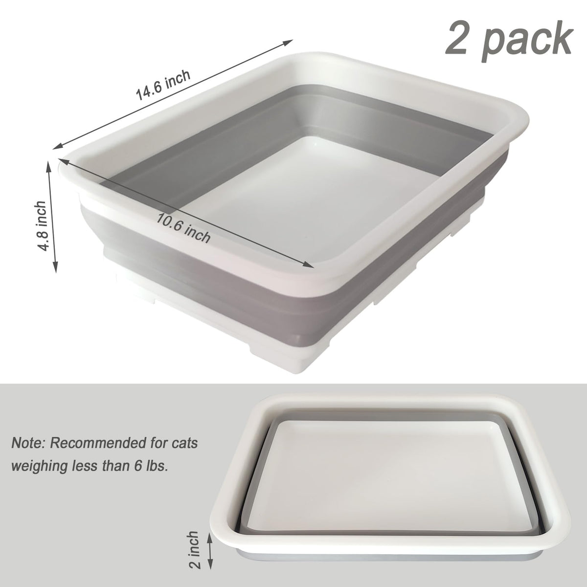 Collapsible Low Entry Small Cat Litter Box L65442