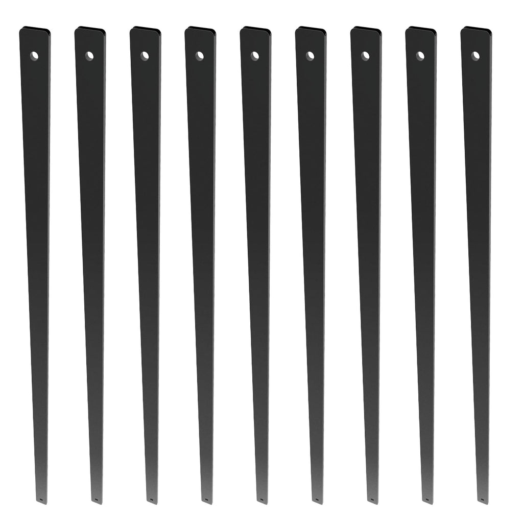 29.5"x1" Flat Aluminum Alloy 51 Pack Satin Black Metal Balusters O262