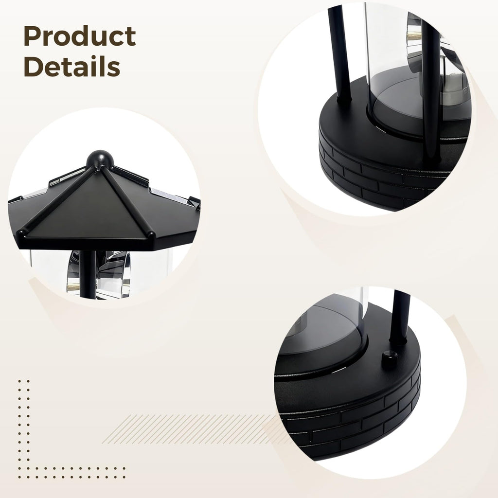 Solar Lighthouse with Rotating Beacon, LED Rotating Lighthouse Lamp, 5.7 x 5.7 x 6.9 in L641