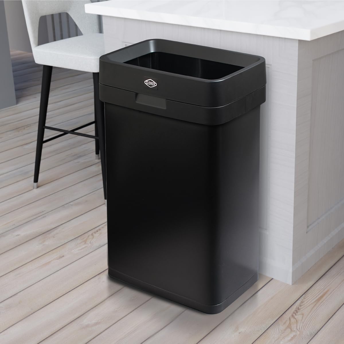 Slim Open Top Stainless Steel Trash Can, Matte Black, 13 Gal / 50L X702