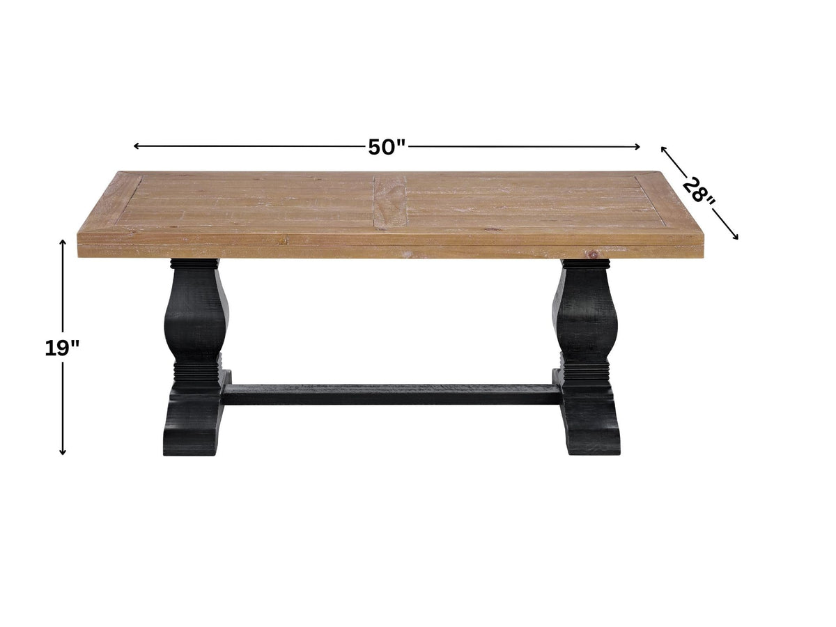 Solid Wood Coffee Table, Black and Driftwood G7424