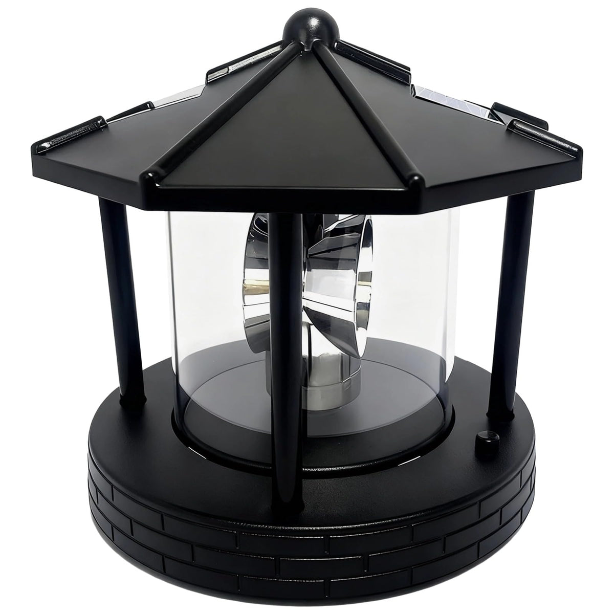 Solar Lighthouse with Rotating Beacon, LED Rotating Lighthouse Lamp, 5.7 x 5.7 x 6.9 in L641