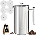 Stainless Steel French Press Coffee Maker 34oz I762420
