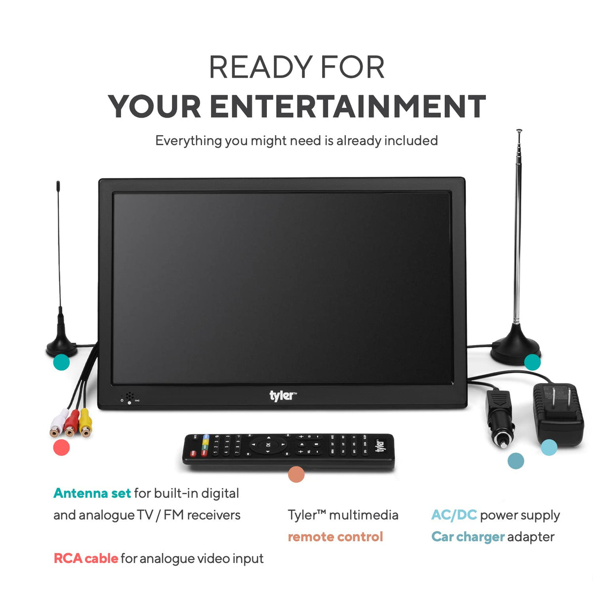 Portable TV LCD Monitor Battery Powered Wireless Capability HD-TV A312