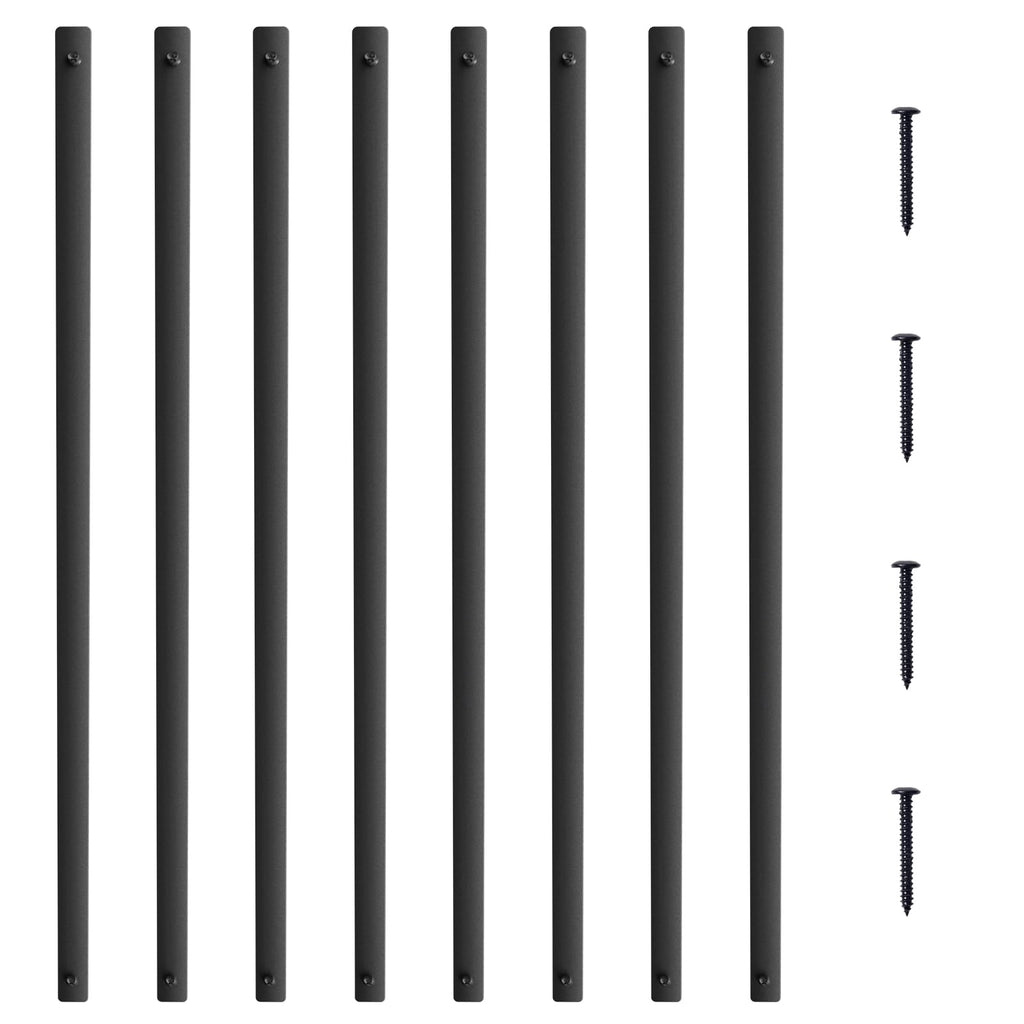 29.5"x1" Flat Aluminum Alloy 51 Pack Satin Black Metal Balusters O262