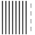29.5"x1" Flat Aluminum Alloy 51 Pack Satin Black Metal Balusters O262