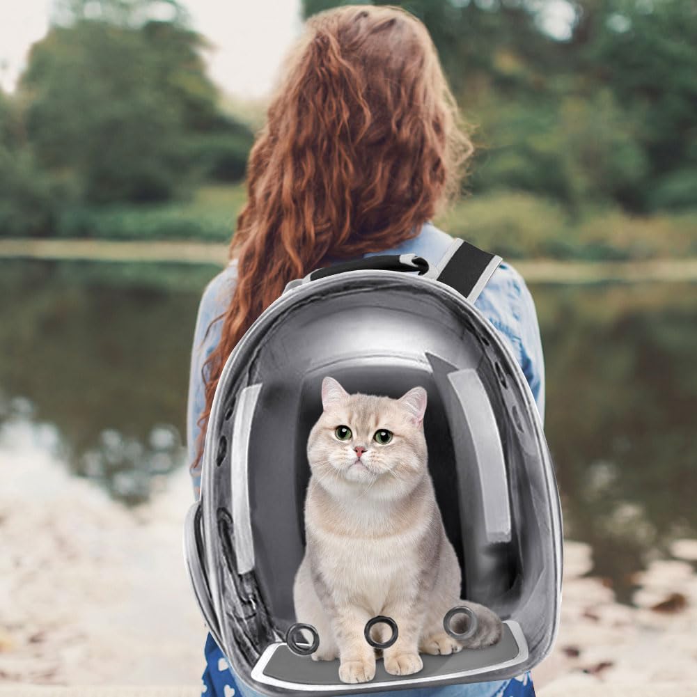 Pet Backpack Carrier with Clear Front and Harness H2214
