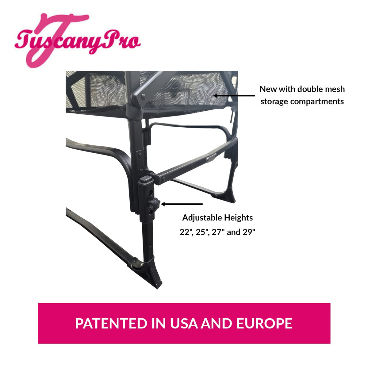 Tall Heavy Duty Director Chair with Adjustable Seat Height and Carry Bag V557729