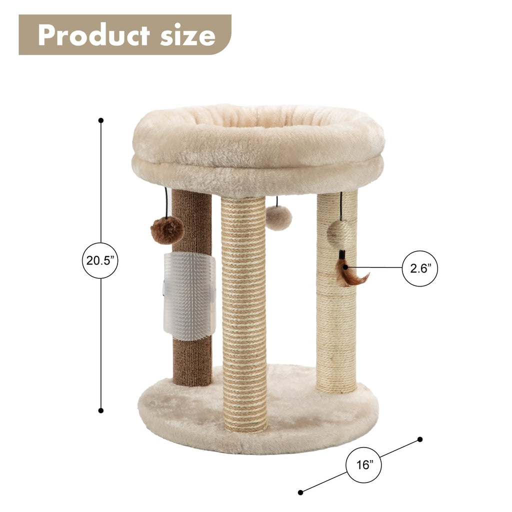 Small Cat Tree with Scratching Post and Soft Bed T717