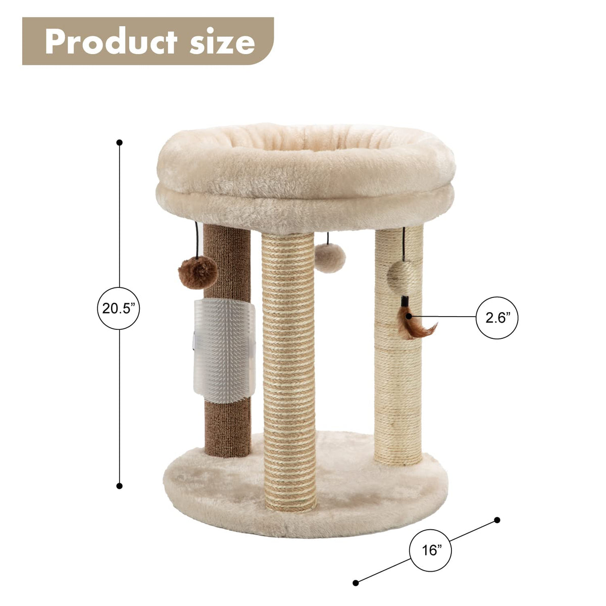 Small Cat Tree with Scratching Post and Soft Bed T717