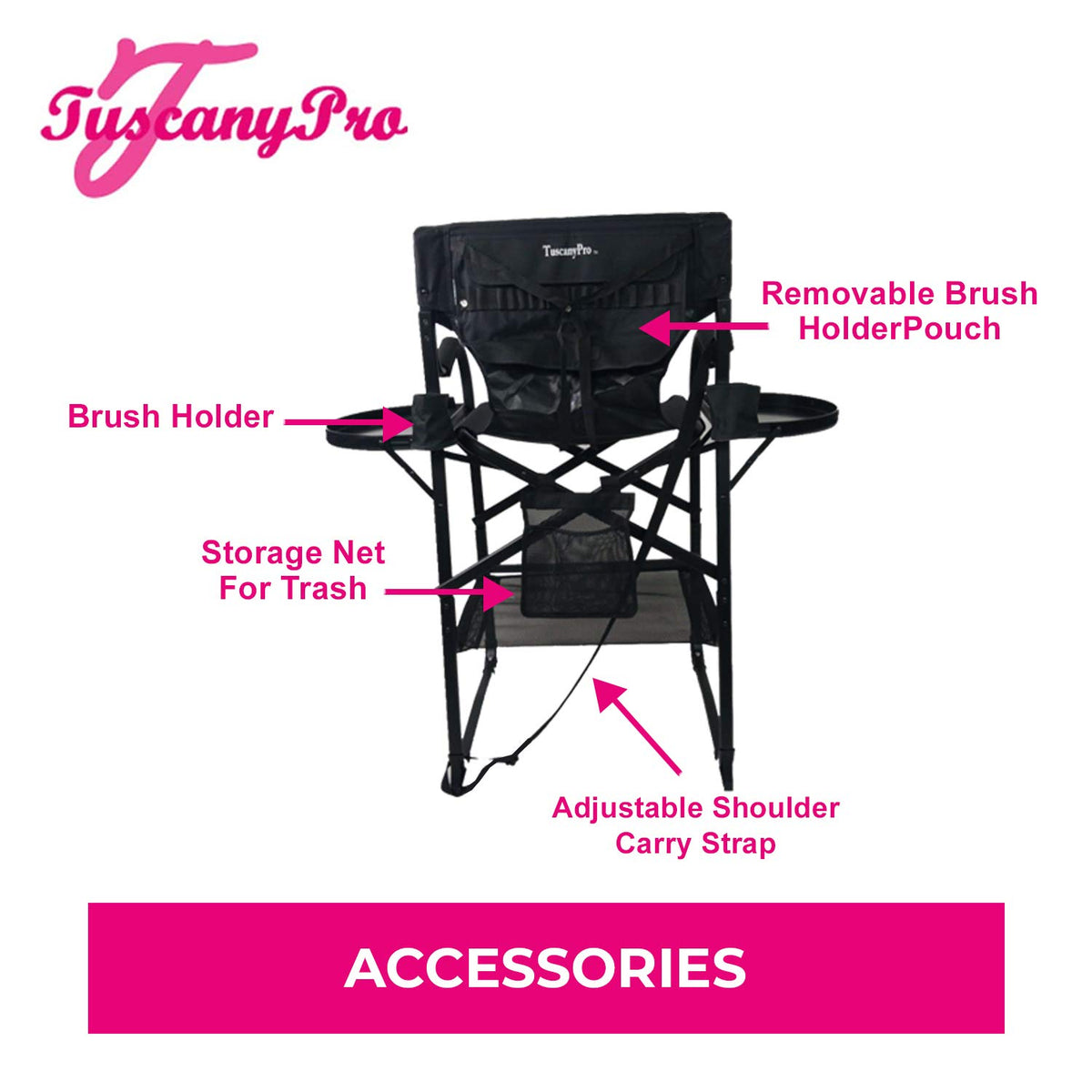 Tall Heavy Duty Director Chair with Adjustable Seat Height and Carry Bag V557729