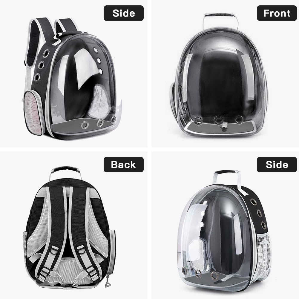 Pet Backpack Carrier with Clear Front and Harness H2214