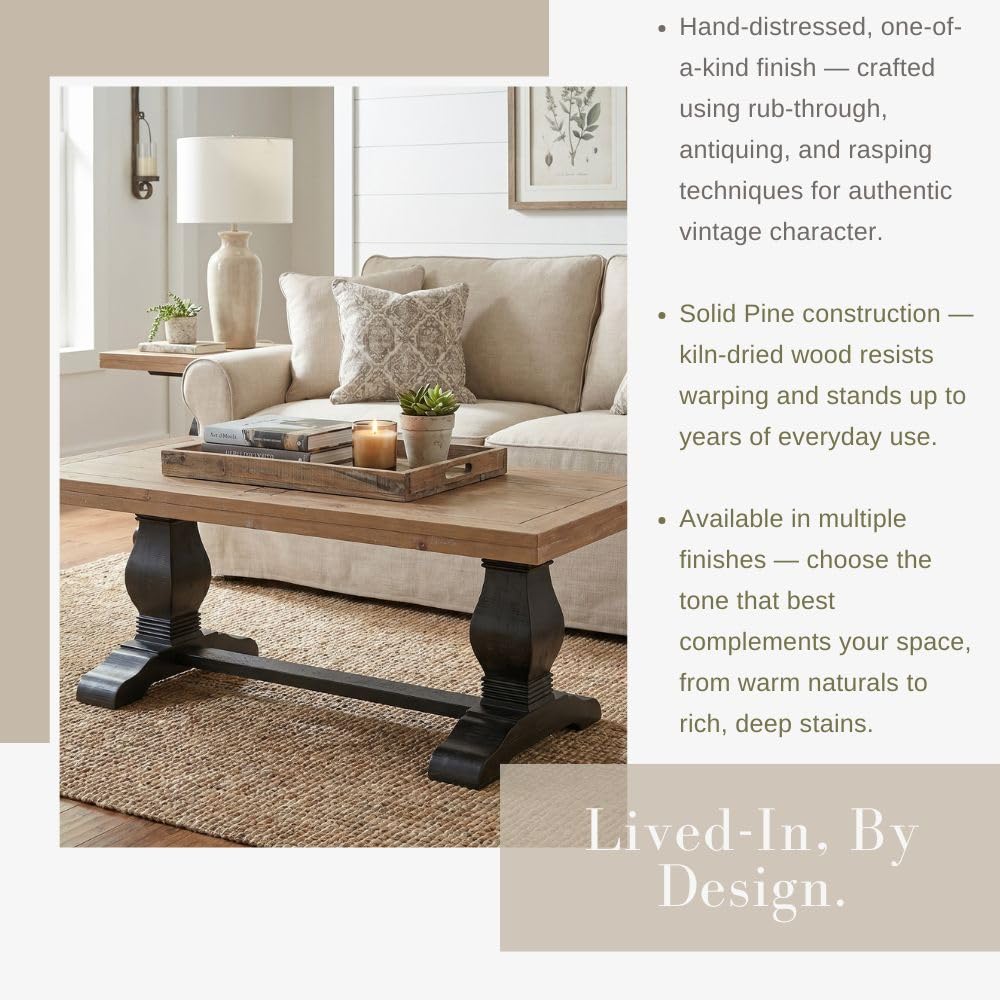 Solid Wood Coffee Table, Black and Driftwood G7424