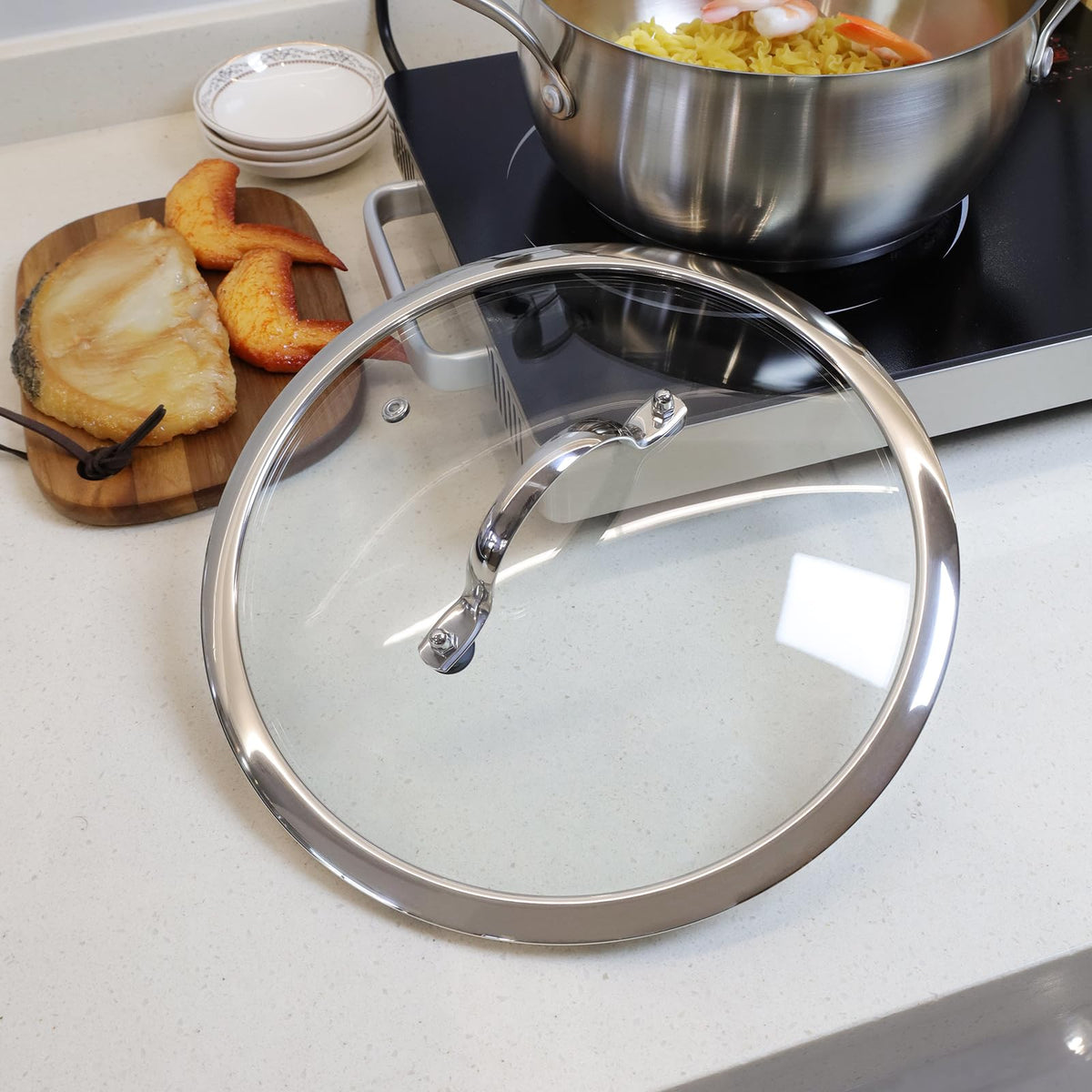 10 Inch Clear Glass Pot Lid C3668