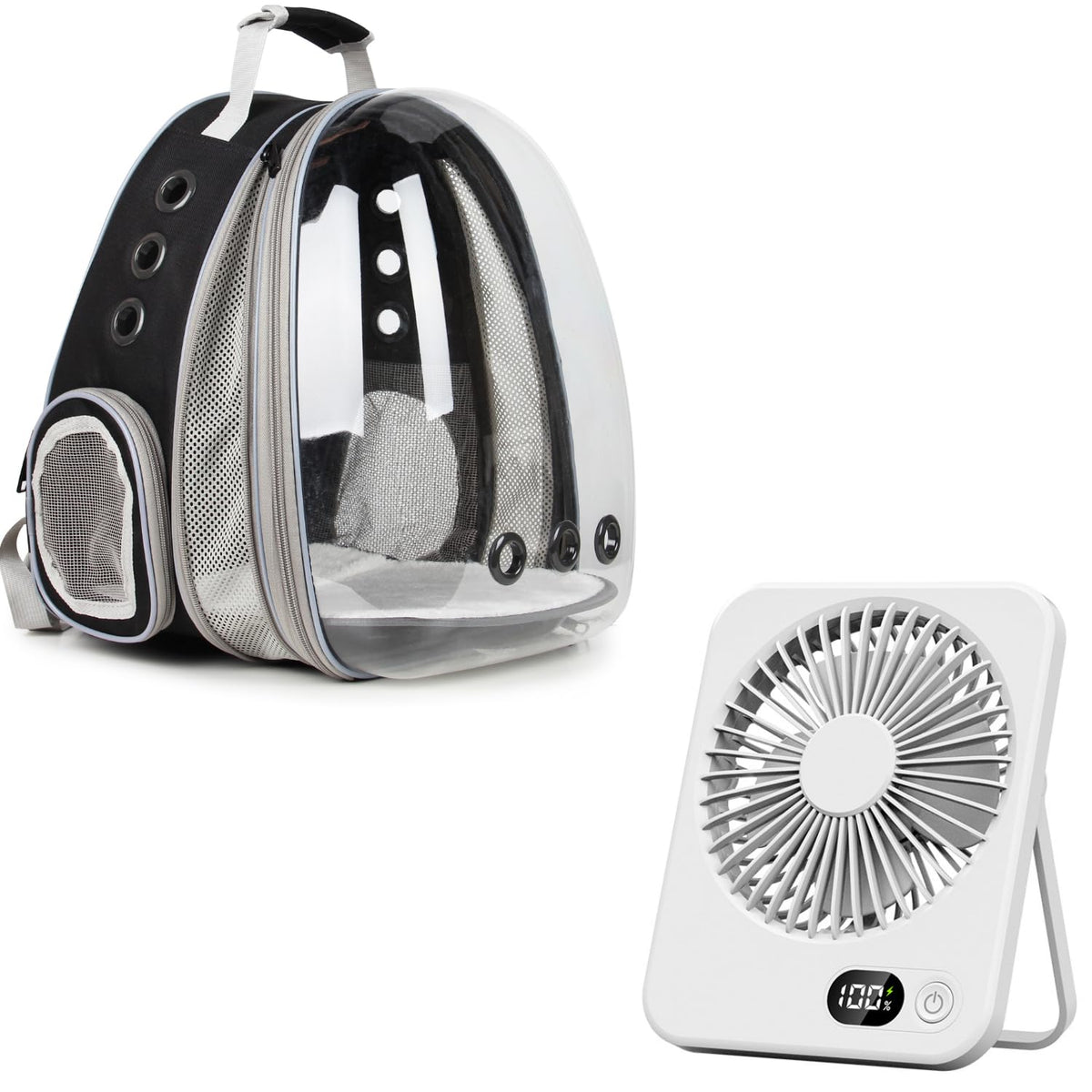 Expandable Cat Backpack with Mini Fan U5854