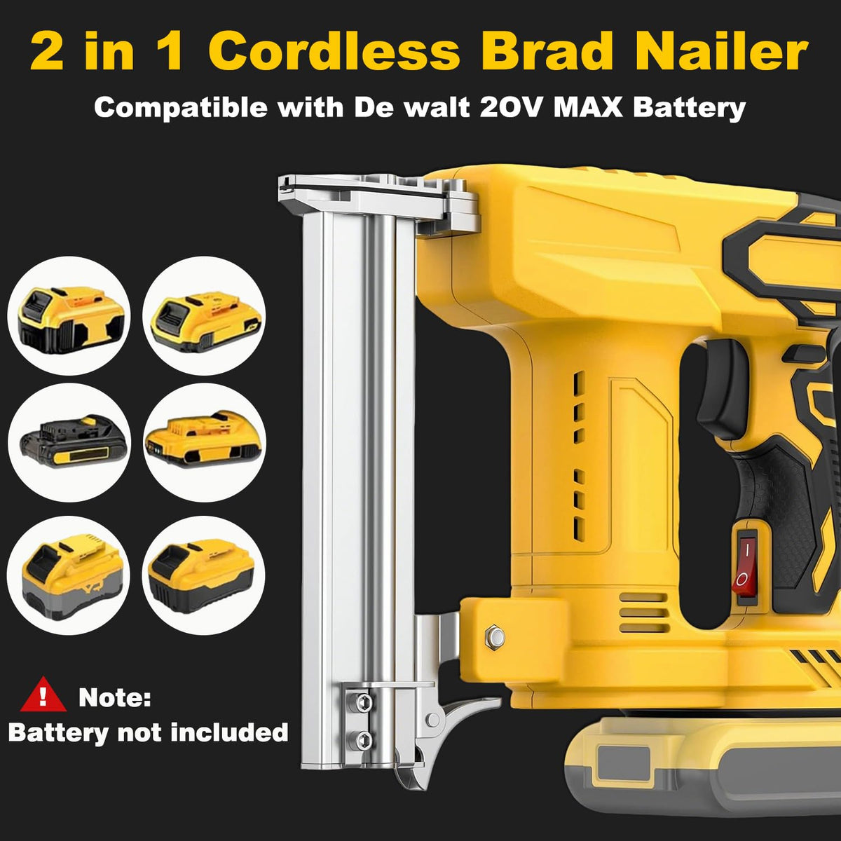 2 in 1 Cordless Brad Nailer 18 Gauge Electric Nail Gun Q917815
