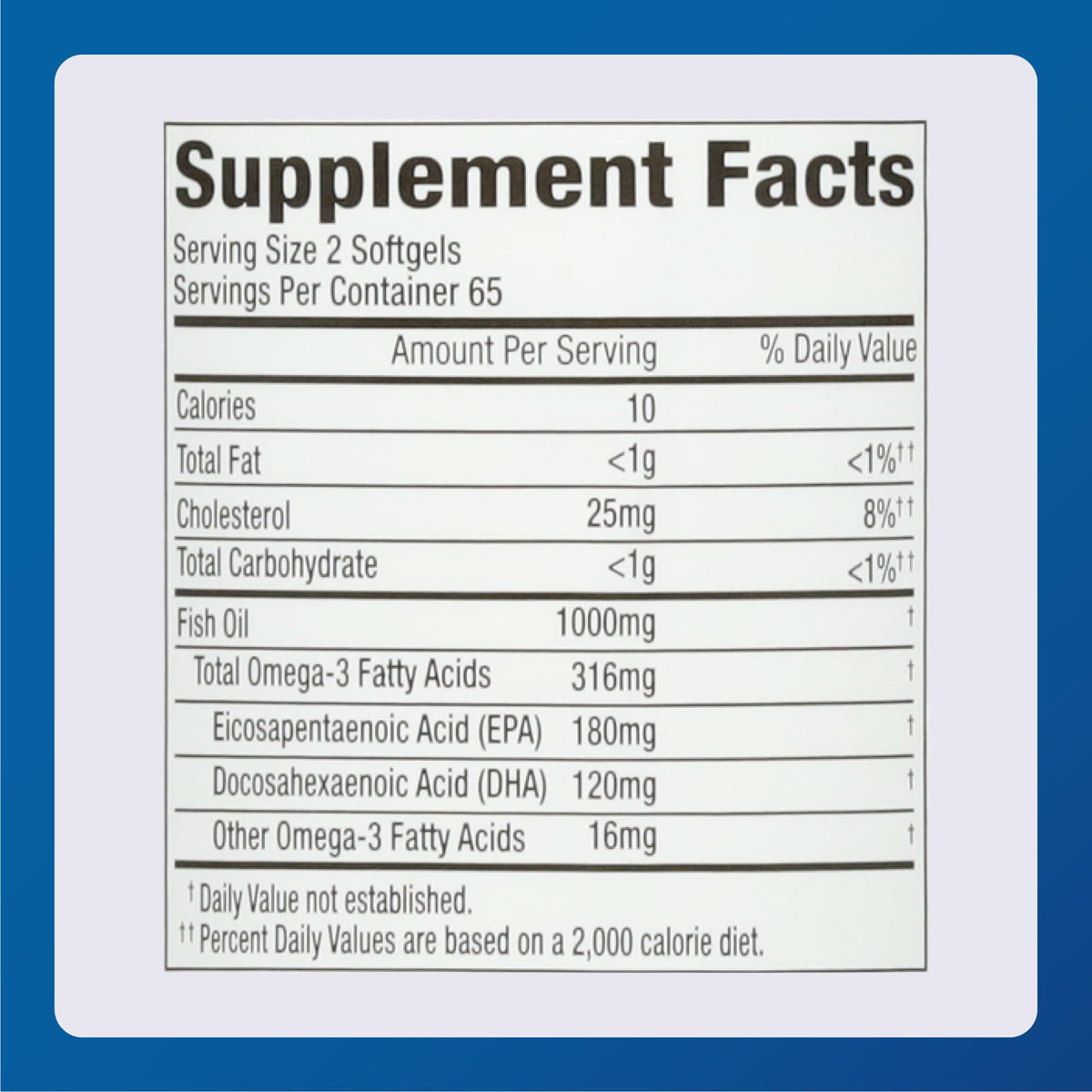 Fish Oil 500mg Softgels Omega-3 Dietary Supplement 130 Count A6188