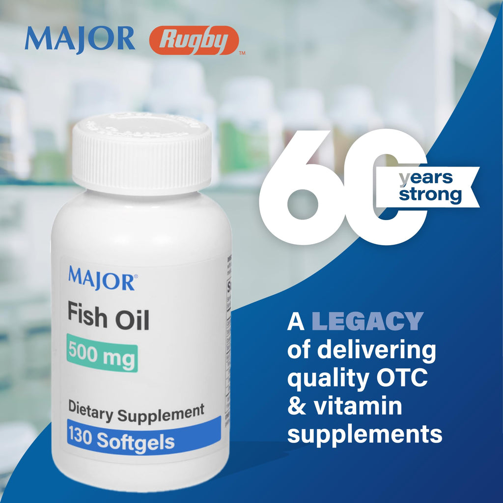 Fish Oil 500mg Softgels Omega-3 Dietary Supplement 130 Count A6188