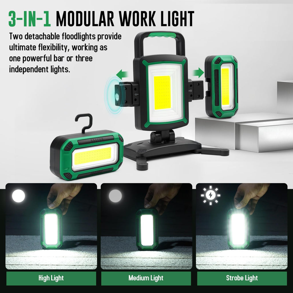 50W 5000LM Rechargeable Magnetic LED Work Light R8926