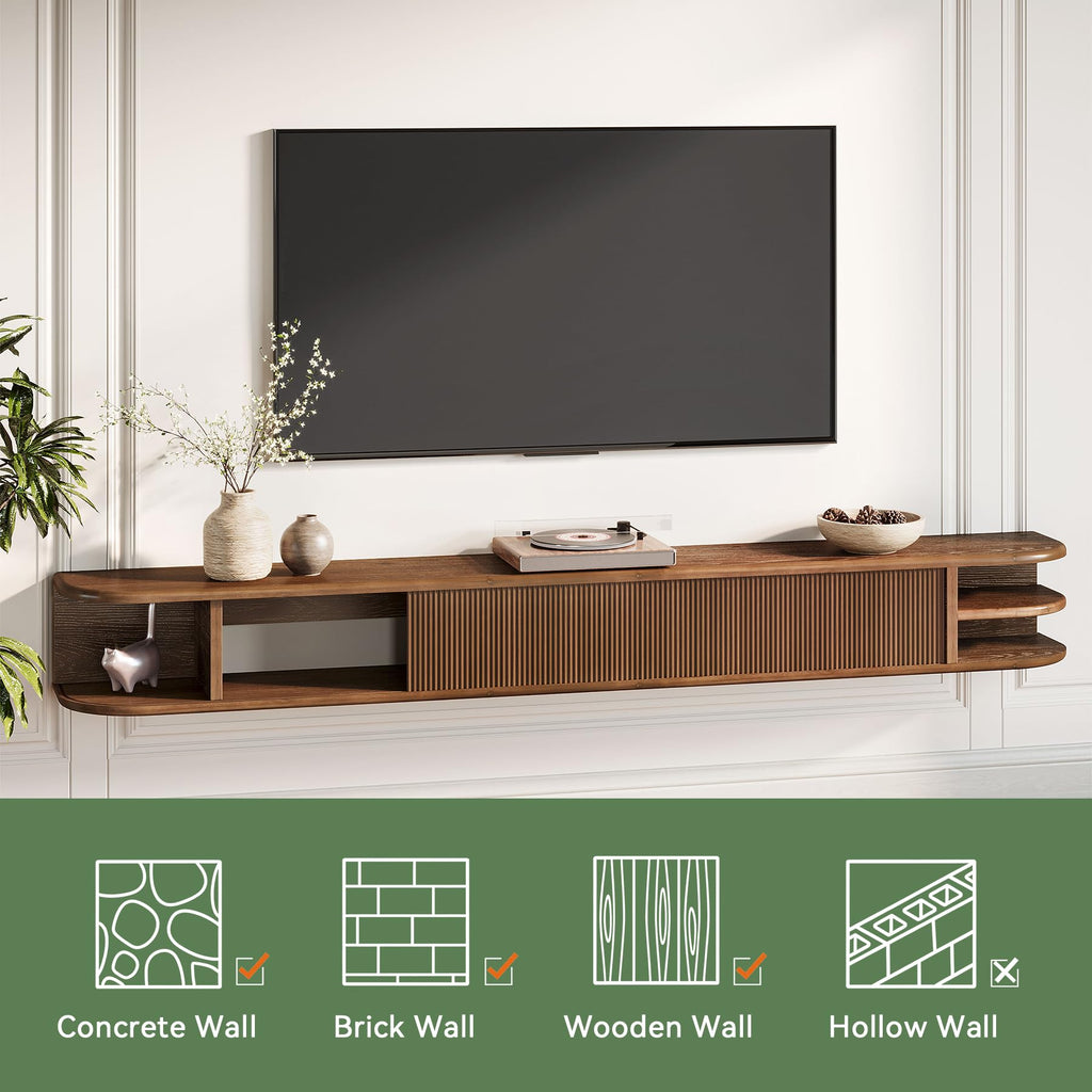 71" Solid Wood Floating TV Stand I280328