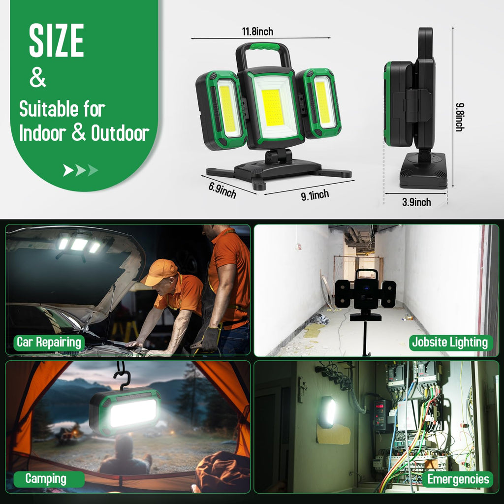 50W 5000LM Rechargeable Magnetic LED Work Light R8926