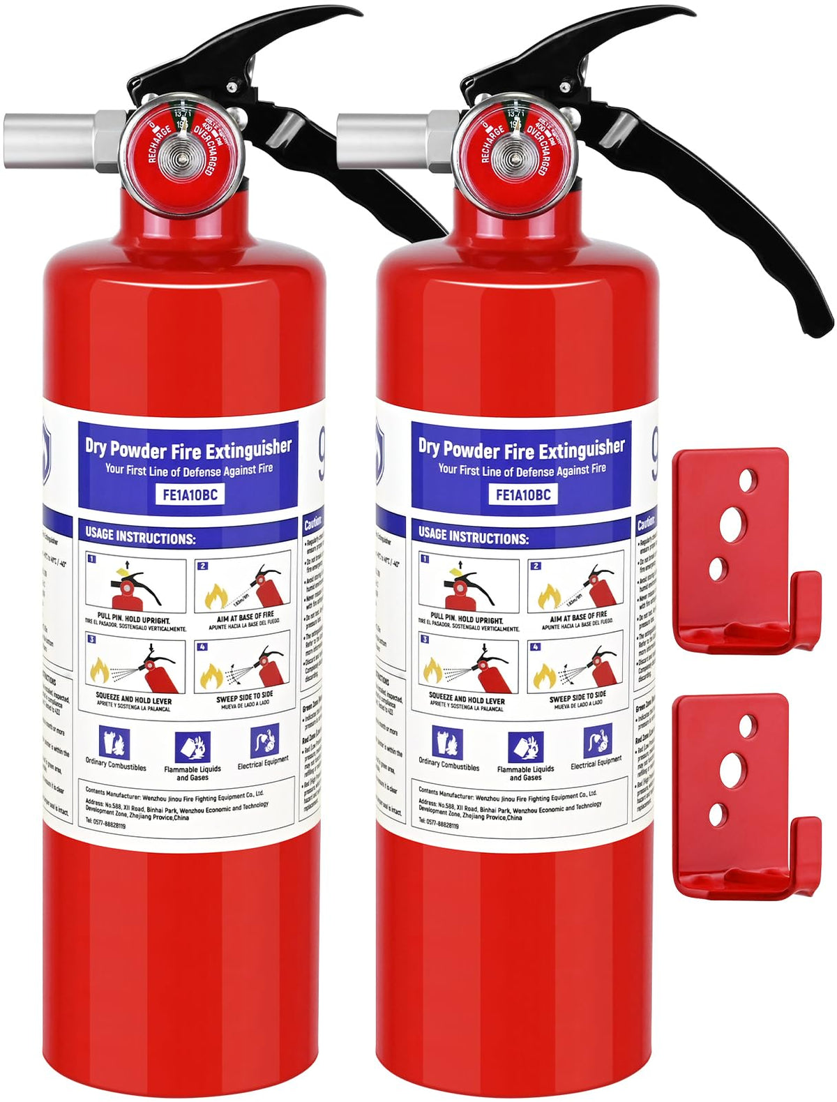 2 Pack 2.5 lb ABC Dry Chemical Fire Extinguishers N343507