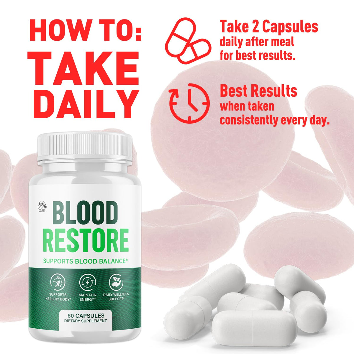3 Pack Blood Restore Capsules 180 Capsules V645