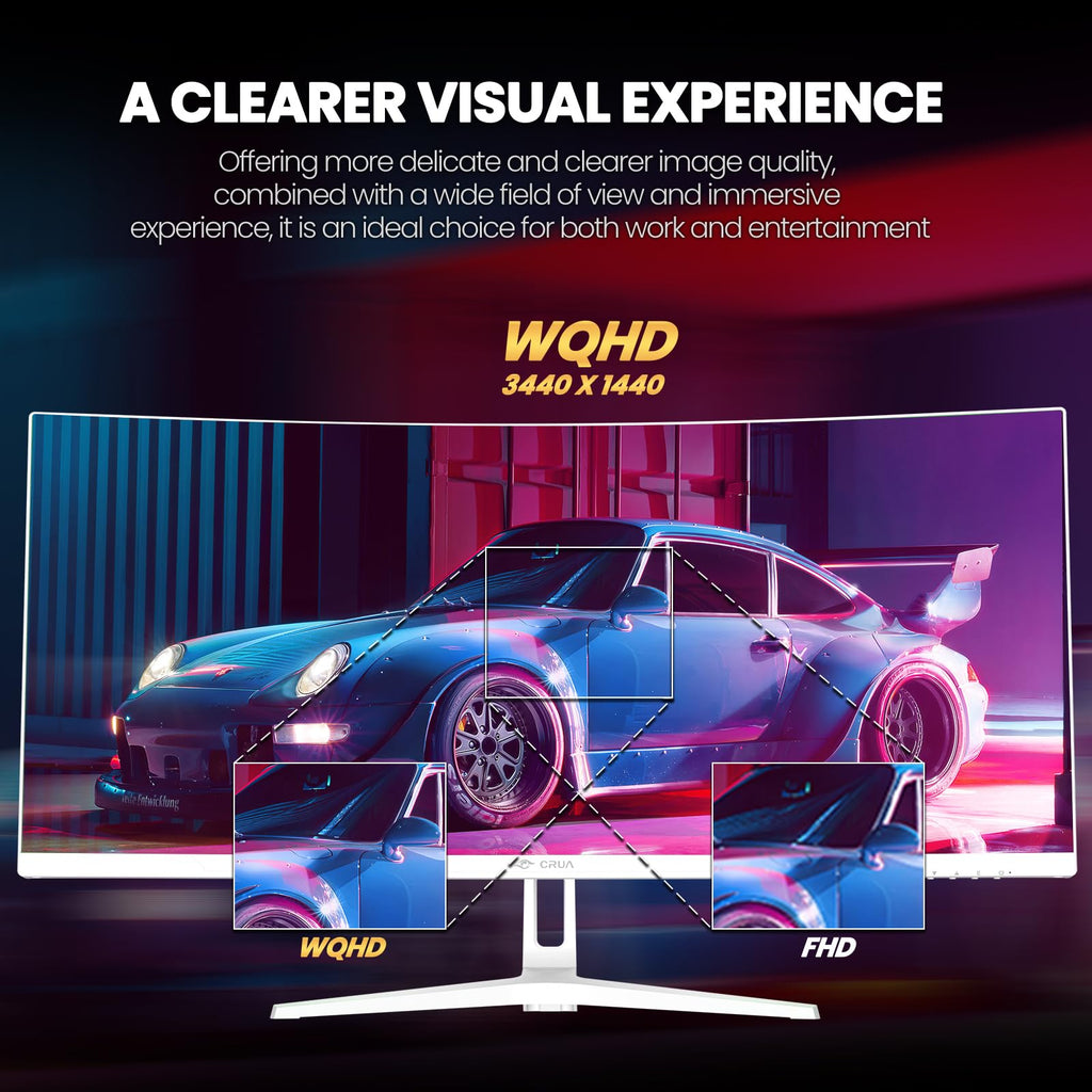 34" White Curved Gaming Monitor X163333