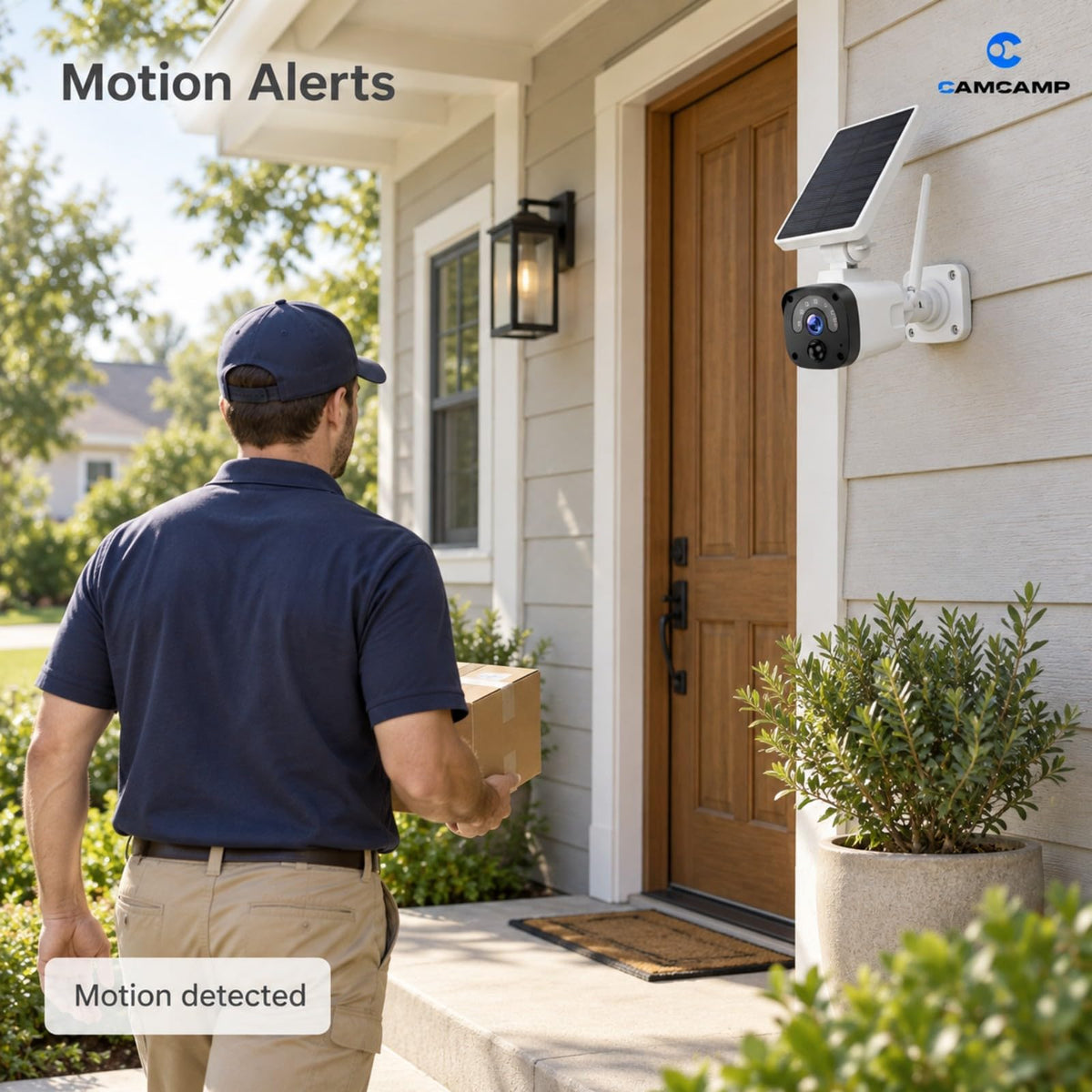 Solar Security Cameras Wireless Outdoor System 4-Cam 2.5K 64GB SD E804918