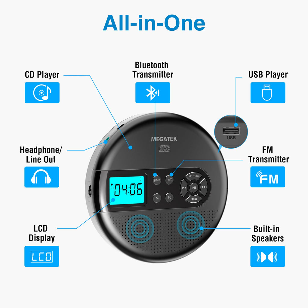 Portable CD Player with Bluetooth H6134